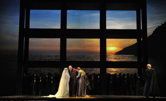 Simon Boccanegra- Teatro La Fenice di Venezia, 2014- Giacomo Prestia as Fiesco finale con Agresta e Piazzola