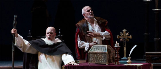 Don Carlo - Giacomo Prestia as Filippo II with the Inquisitore - Modena 2012